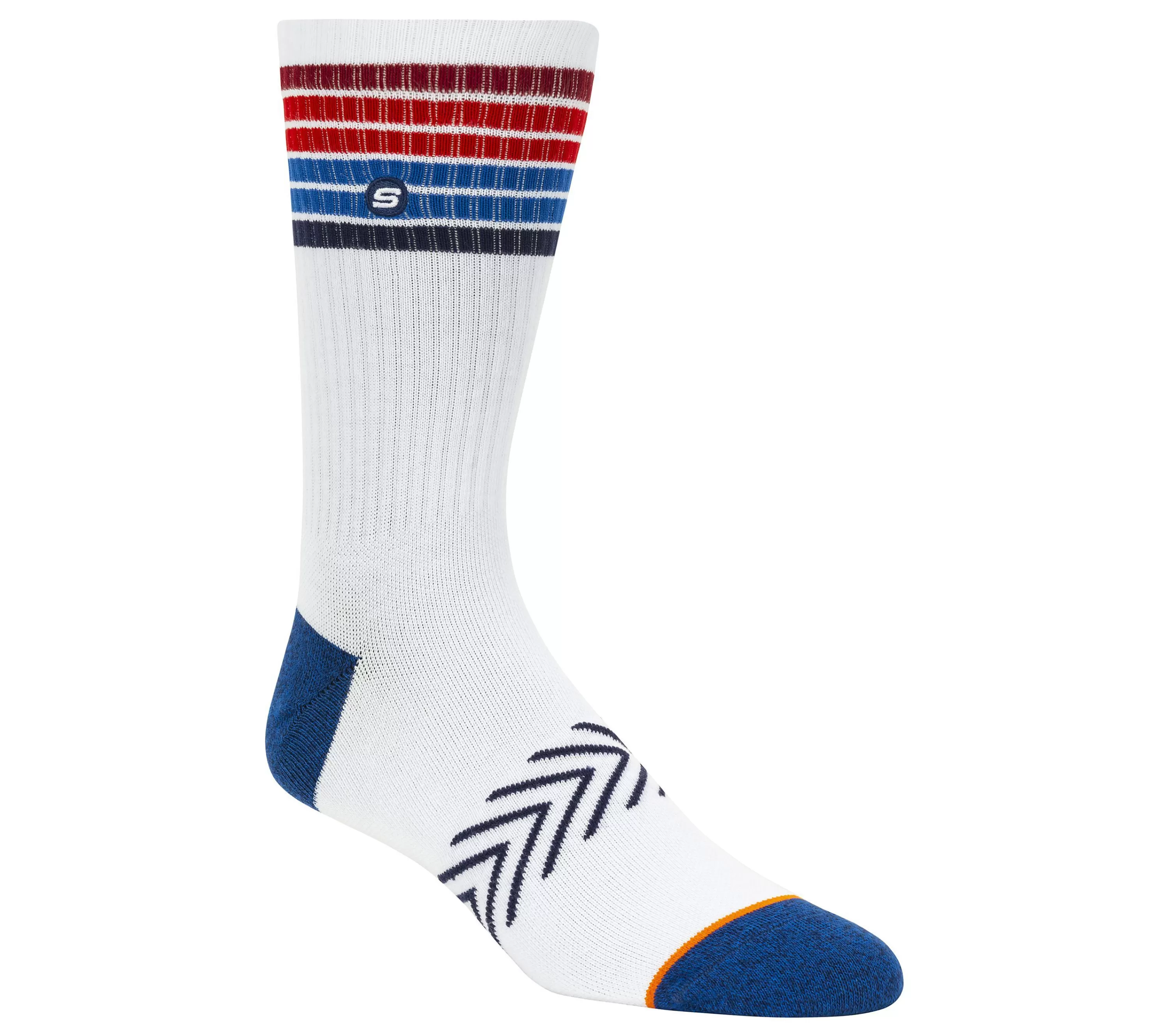 1 Pack Americana Stripe Crew Socks-SKECHERS Fashion