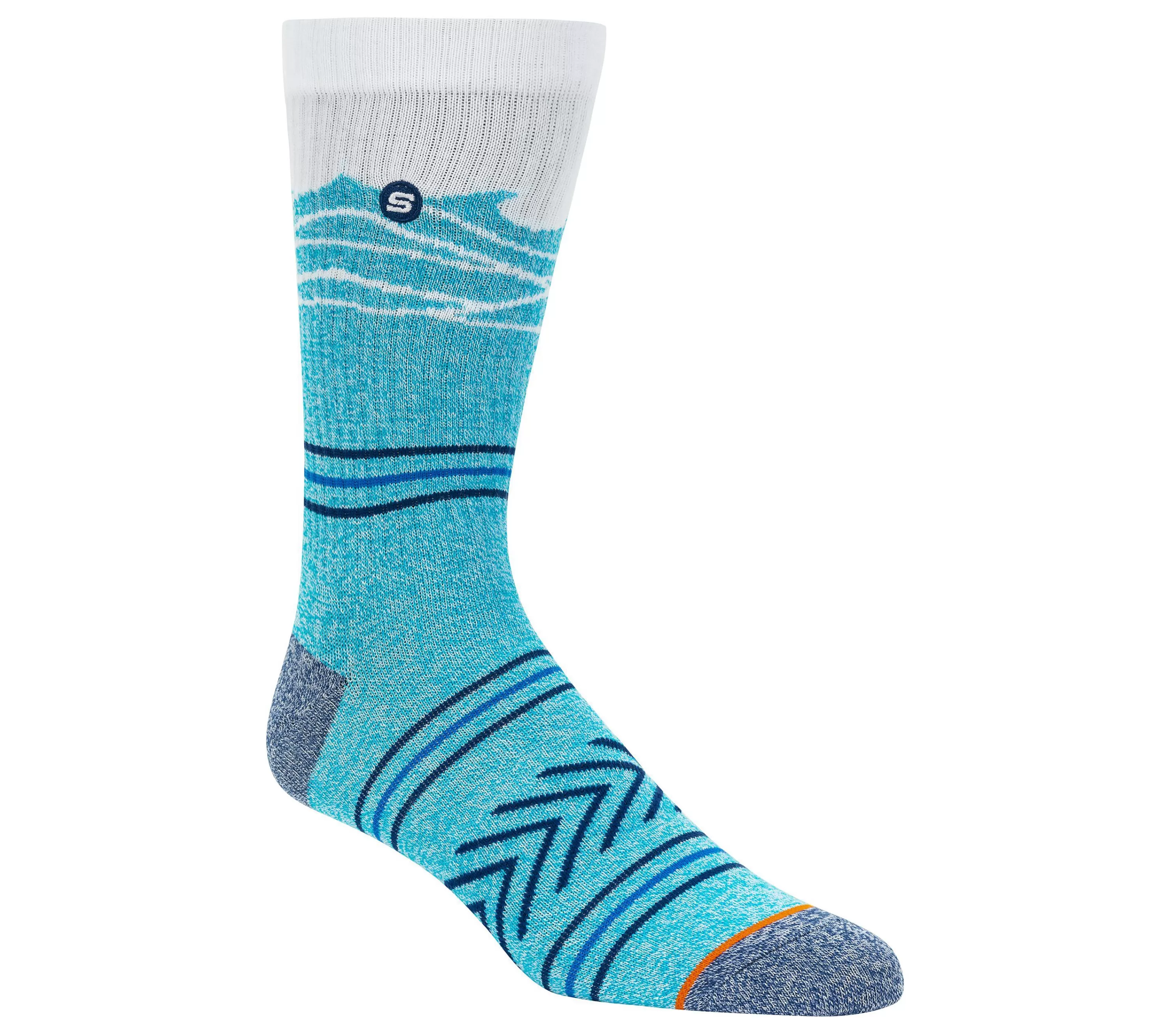 1 Pack Beach Waves Crew Sock-SKECHERS Fashion