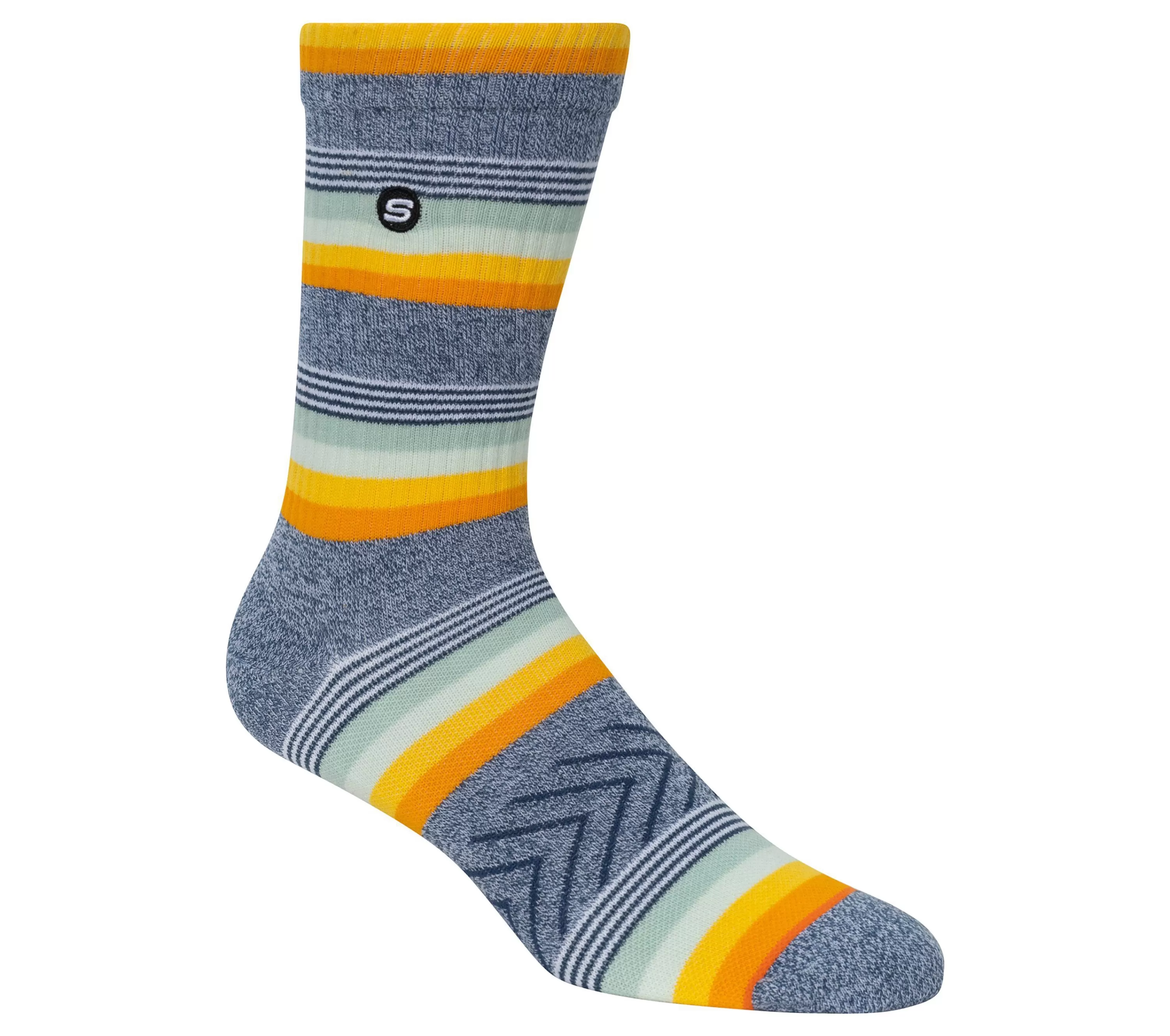 1 Pack Retro Stripes Crew Sock-SKECHERS New