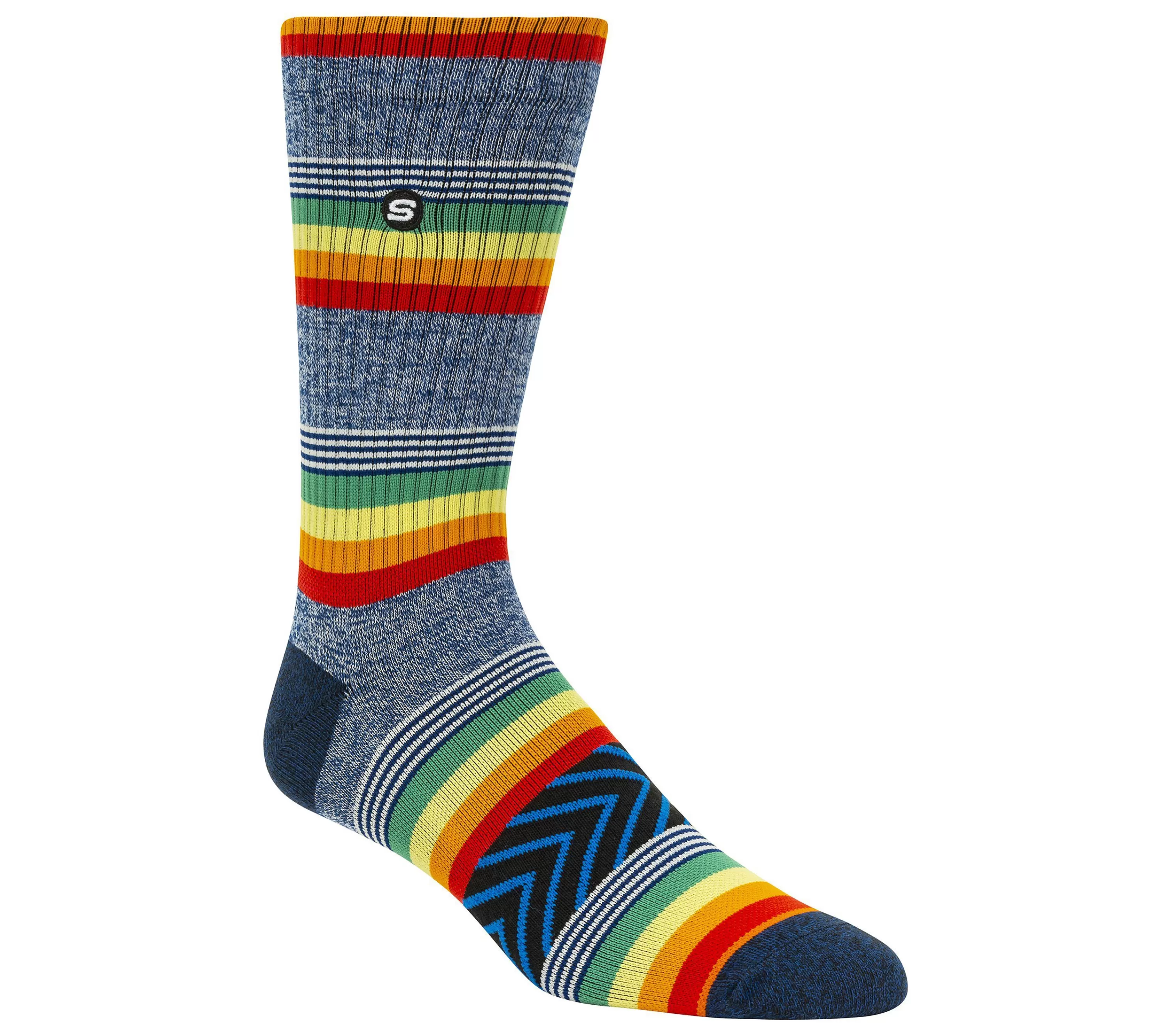 1 Pack Retro Stripes Crew Sock-SKECHERS Sale