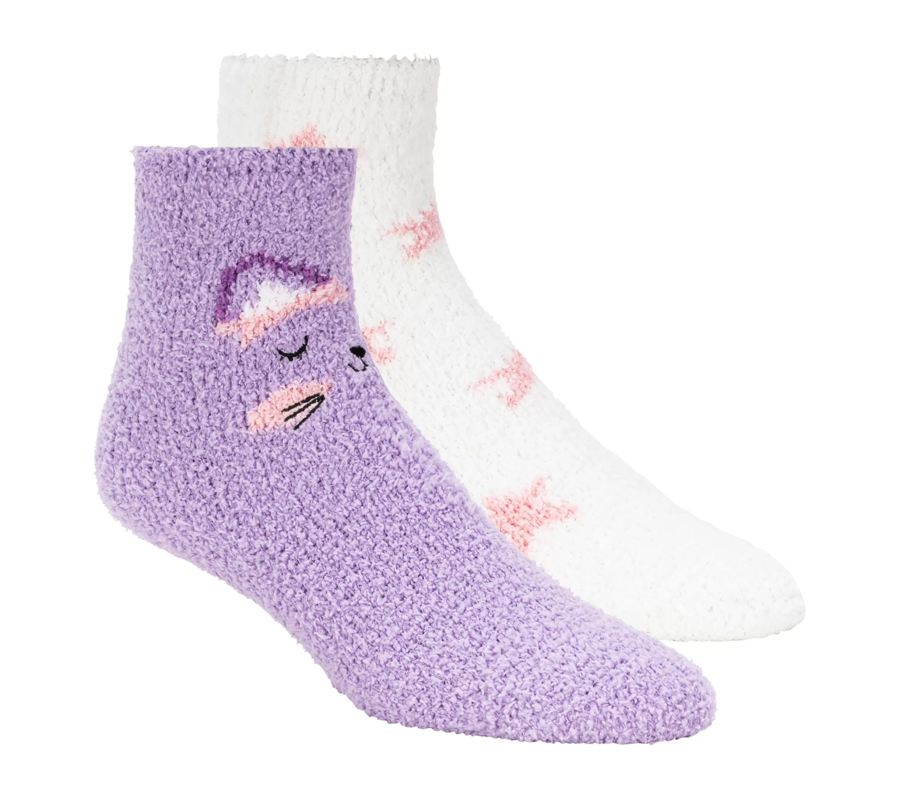 2 Pack Cat Cozy Crew Socks-SKECHERS New