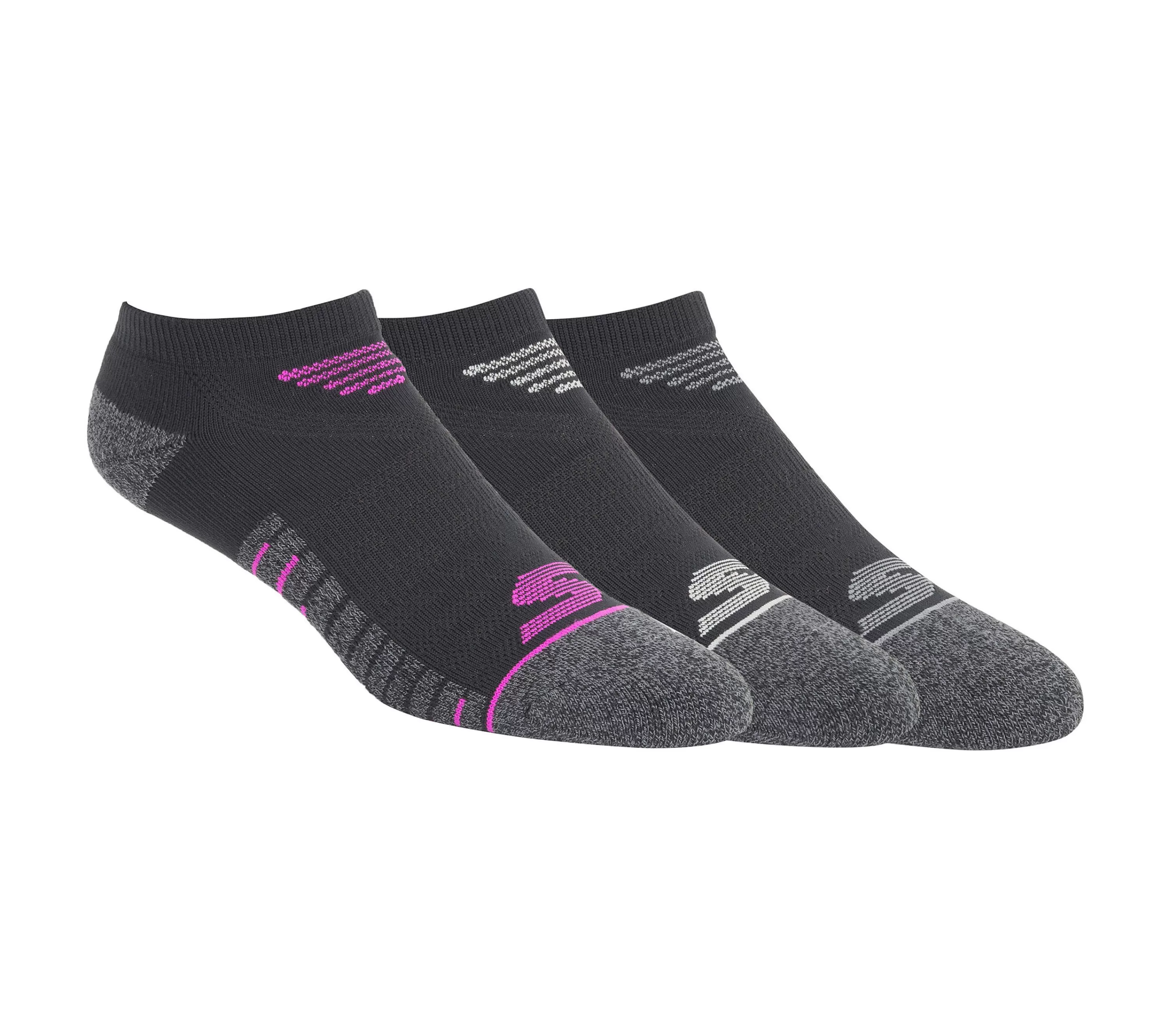 3 Pack No Show Microfiber Socks-SKECHERS Hot