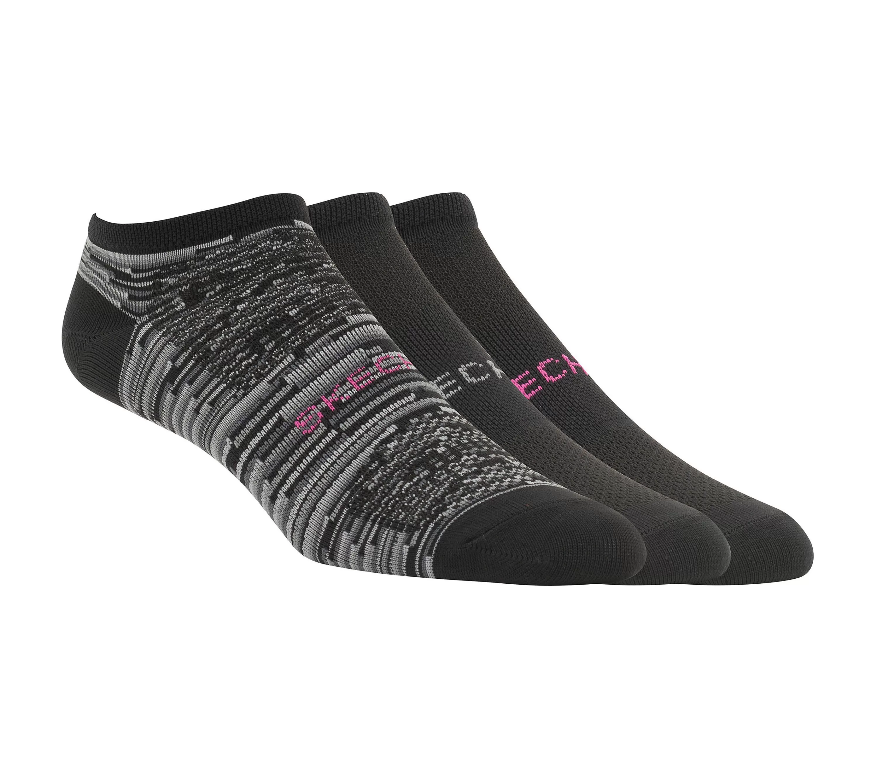 3 Pack No Show Microfiber Socks-SKECHERS Discount