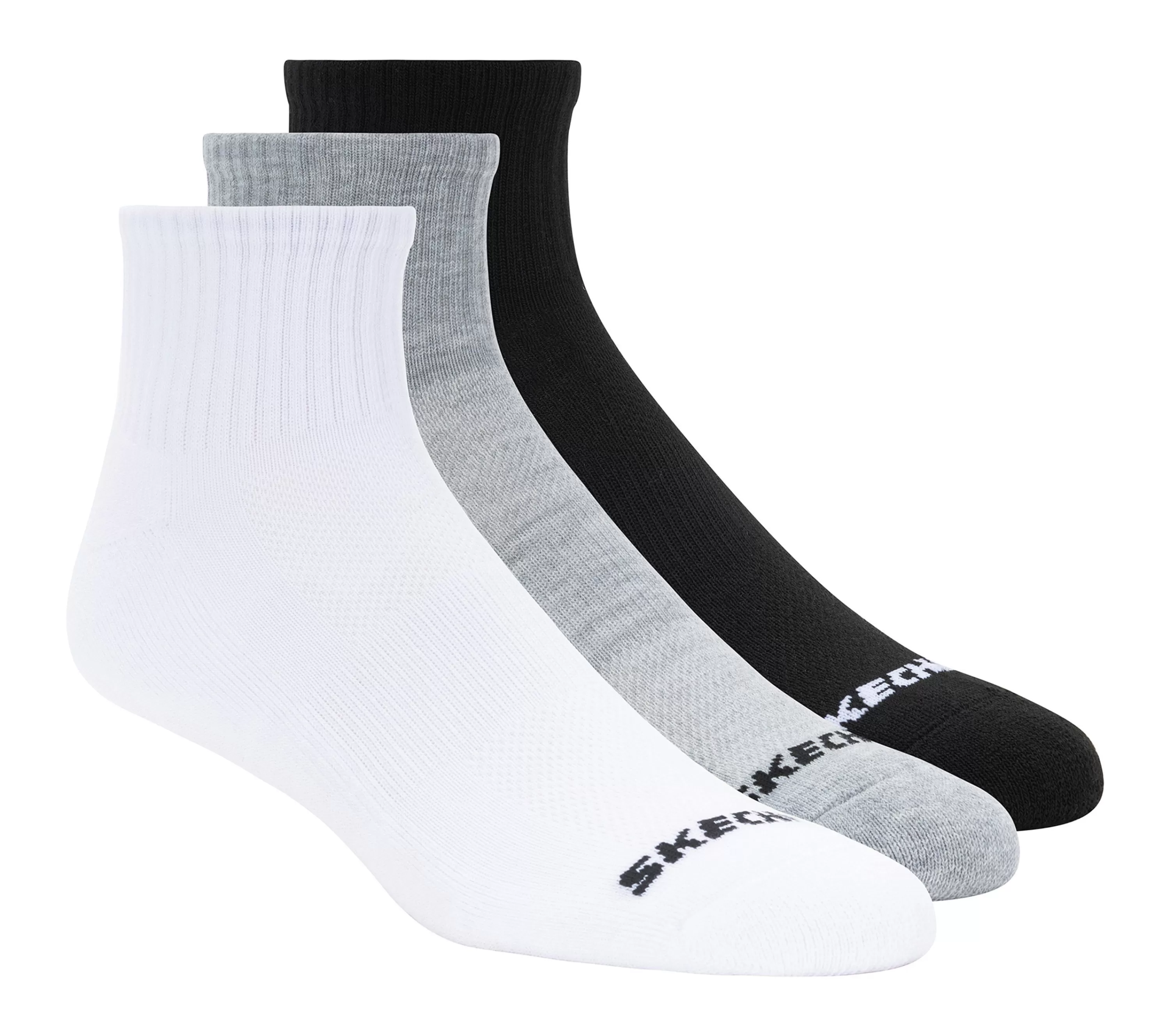 3 Pack Quarter Crew Sport Socks-SKECHERS Cheap