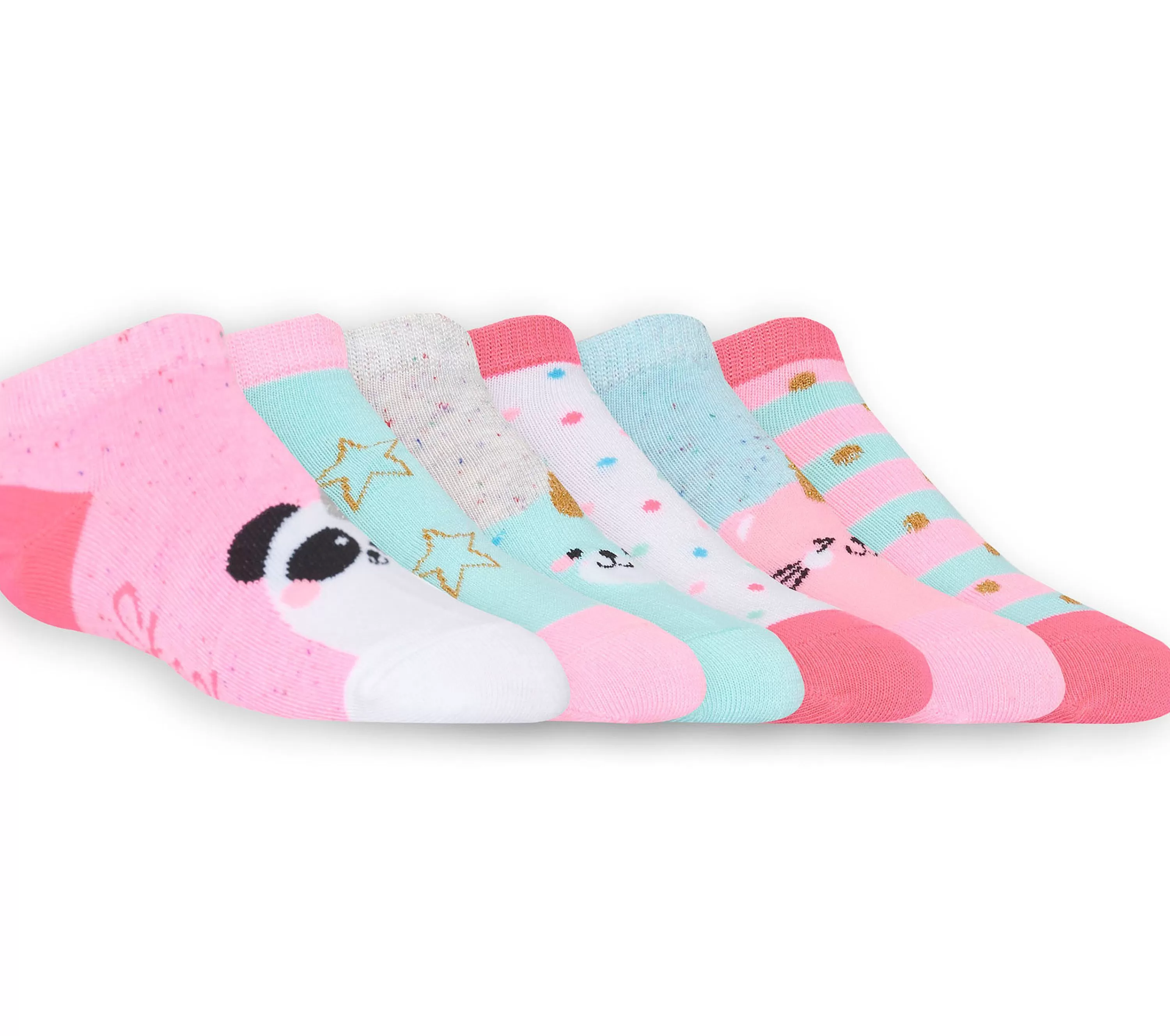 6 Pack Low Cut Cute Socks-SKECHERS Discount