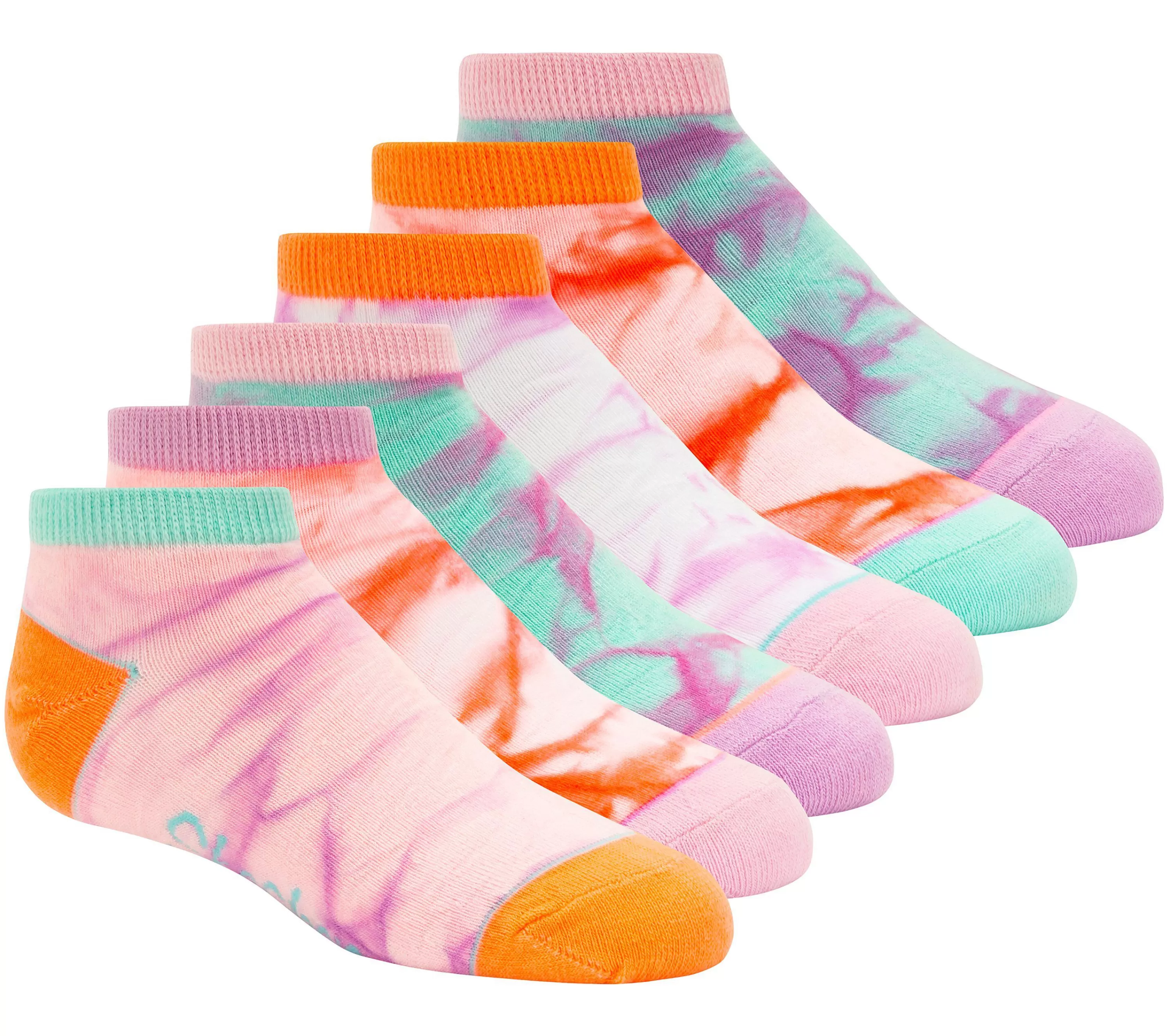 6 Pack Pastel Tie Dye Socks-SKECHERS Hot