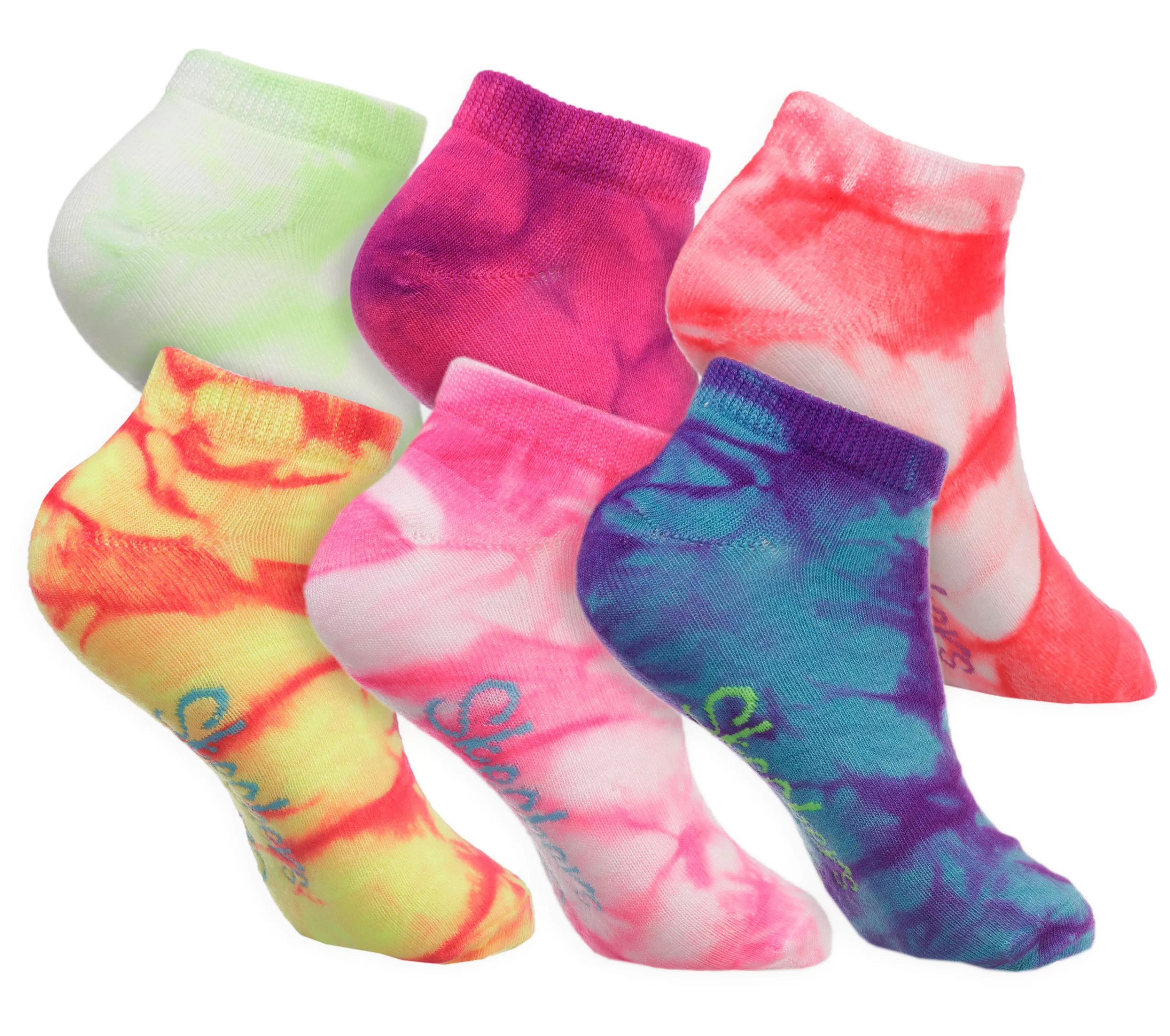 6 Pack Tie Dye Sport Fashion Socks-SKECHERS Cheap