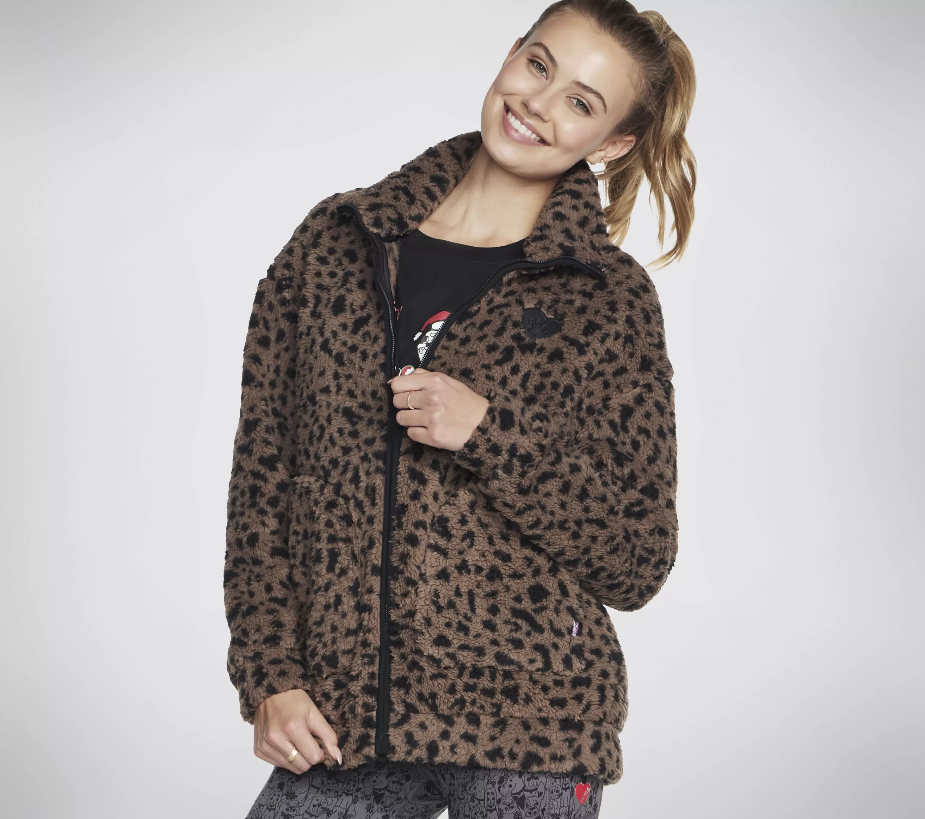 Bobs Spot Print Sherpa Jacket-SKECHERS Store