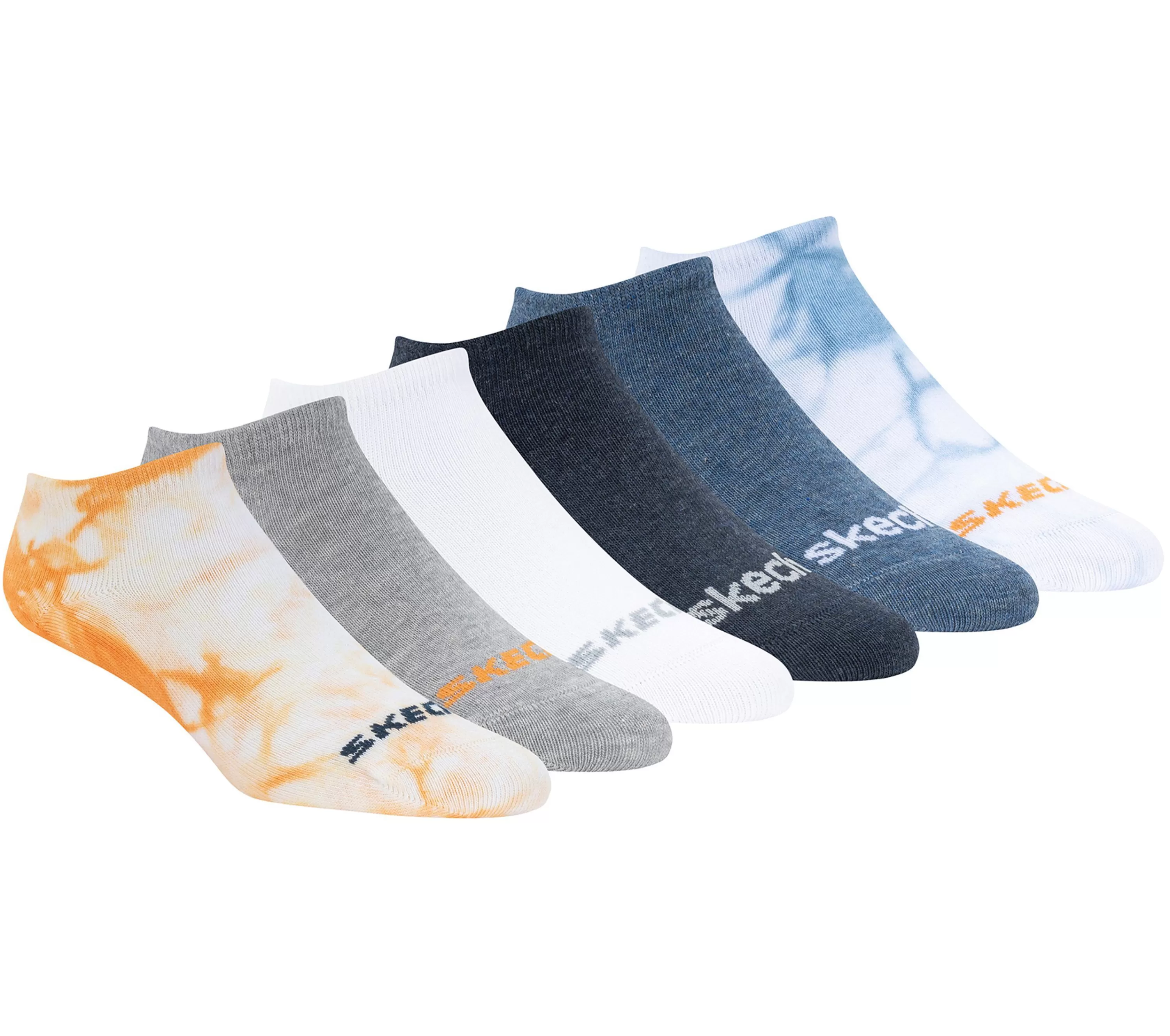 Cotton Tie-Dye No-Show Socks - 6 Pack-SKECHERS Clearance