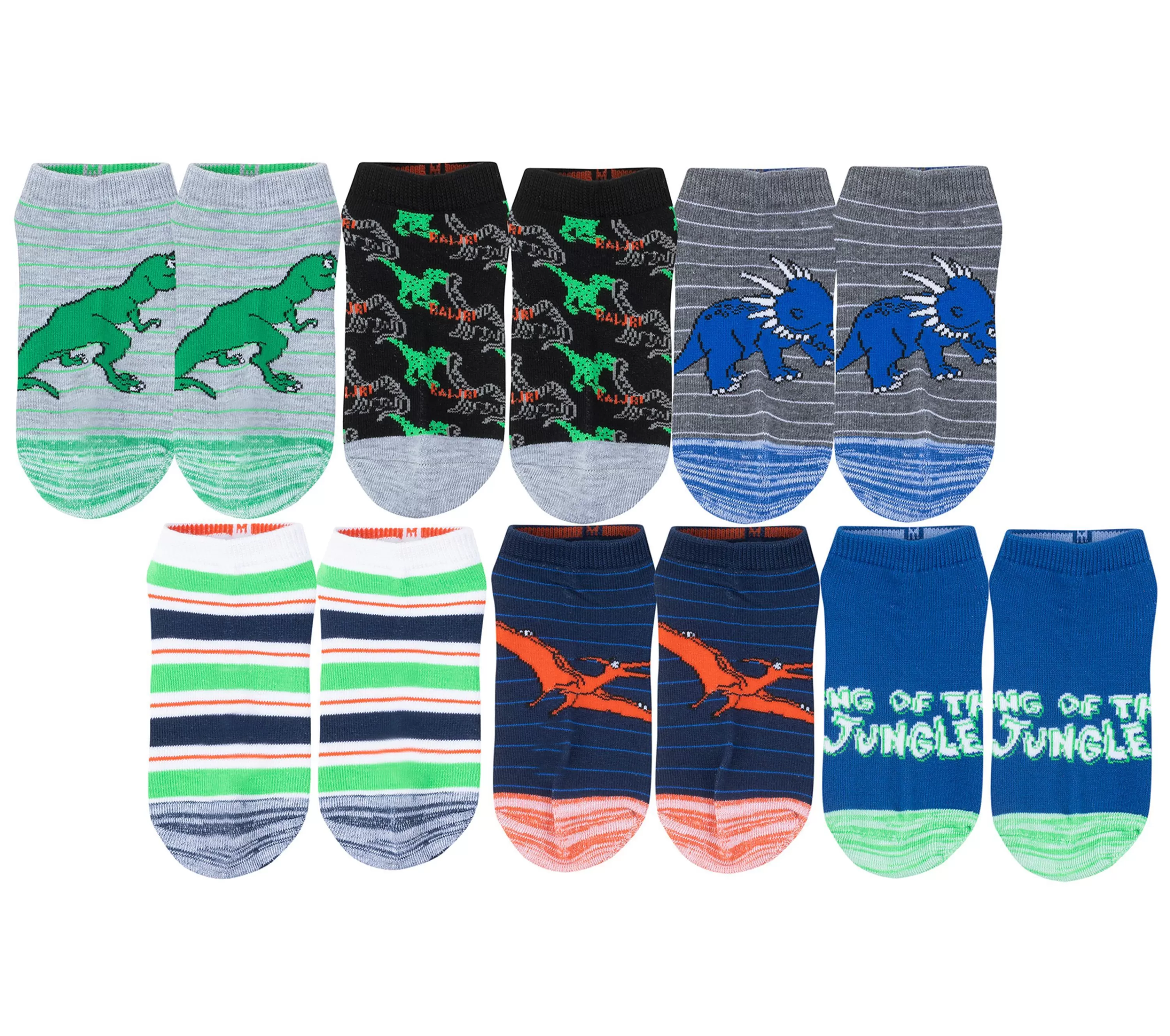 Dino Stripe Socks - 6 Pack-SKECHERS Shop