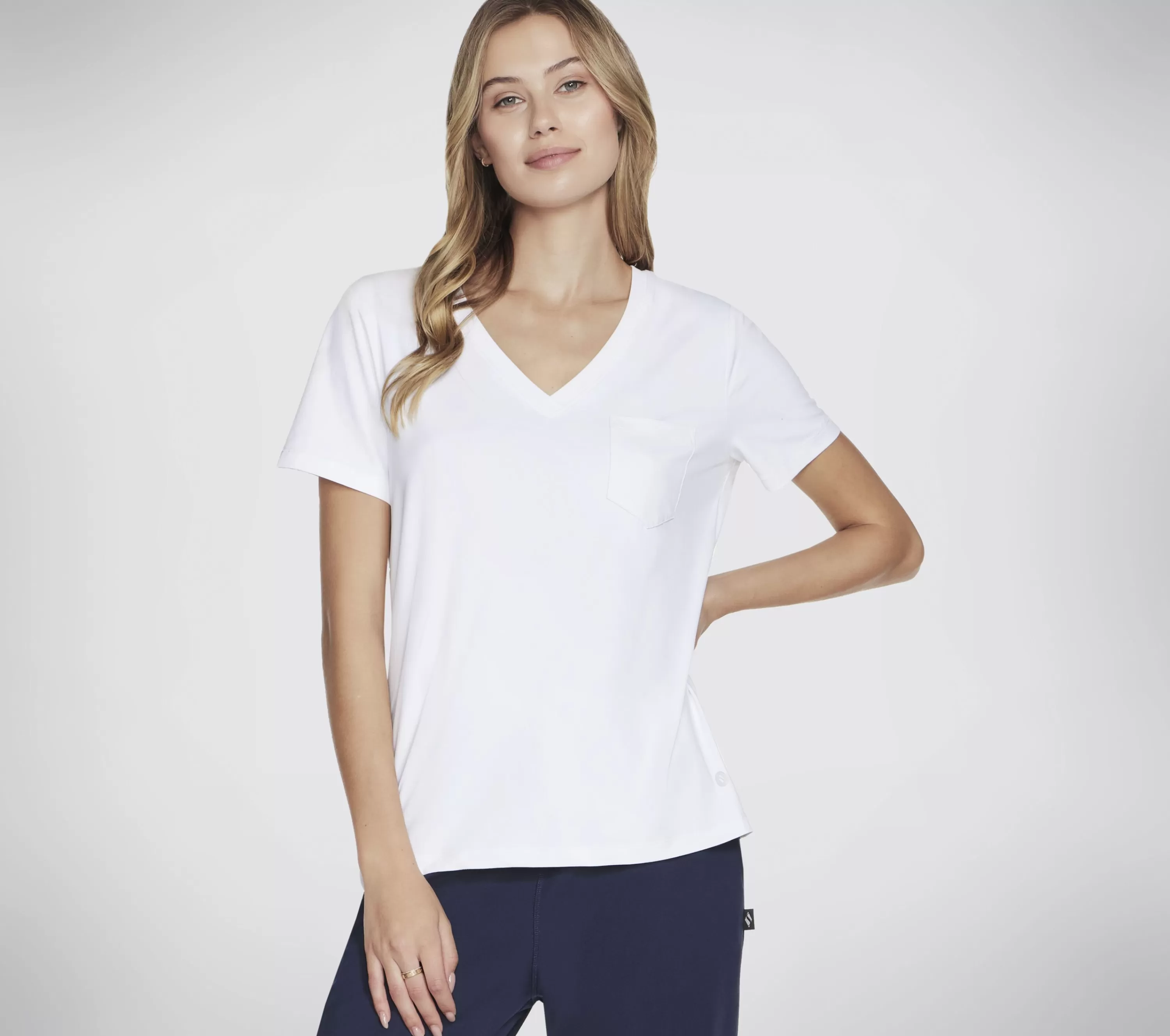 Go Dri Serene V-Neck Tee-SKECHERS Cheap