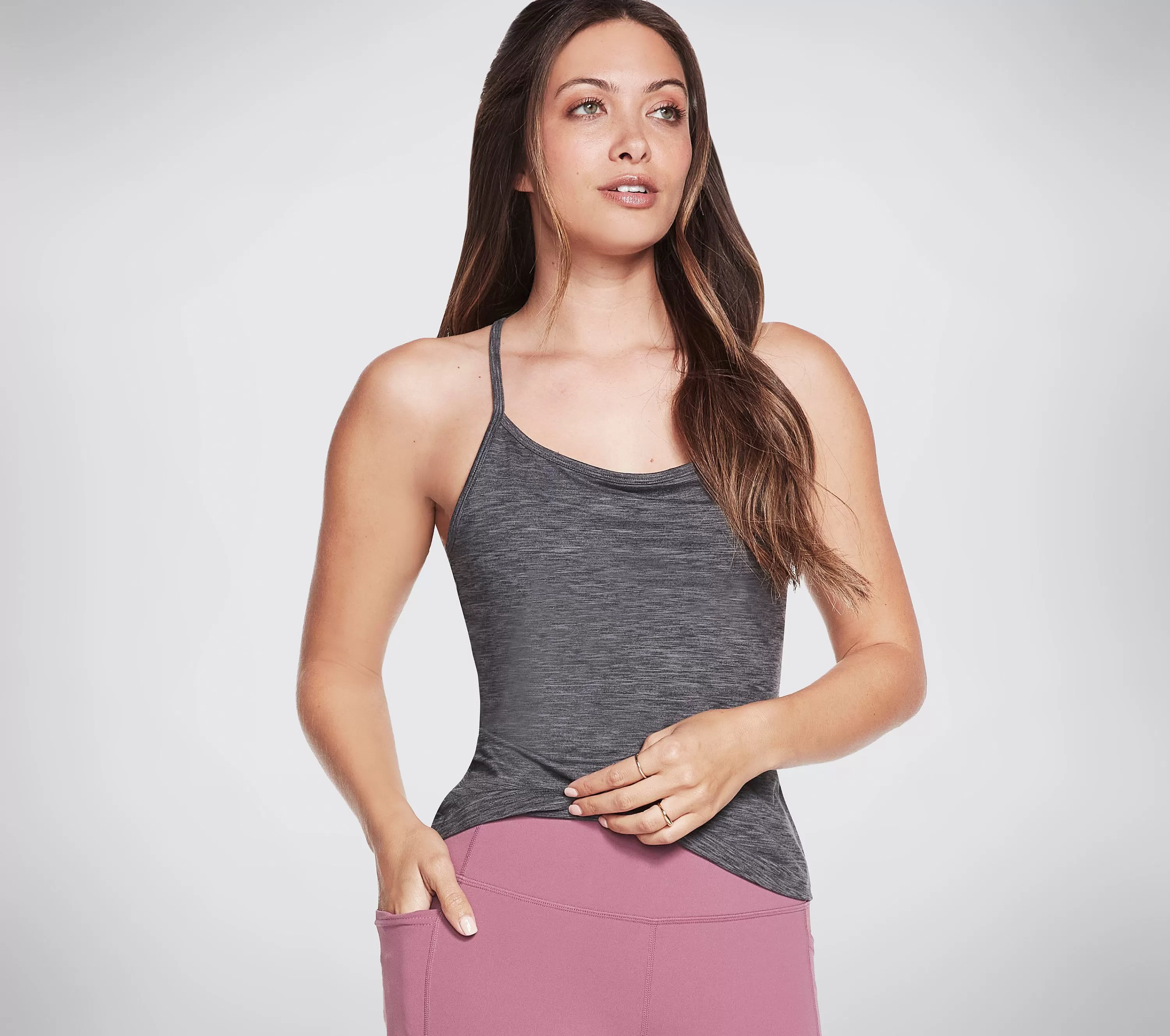 Gostretch Diamond Brushed Shelf Bra Cami-SKECHERS Flash Sale