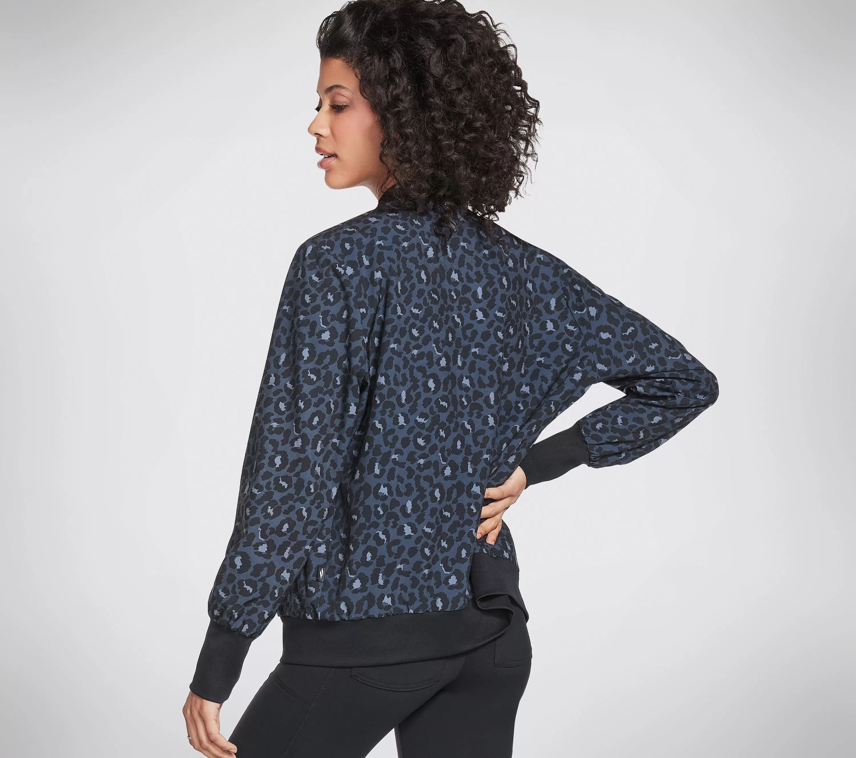 Midnight Leopard Rev Bomber Jacket-SKECHERS Shop