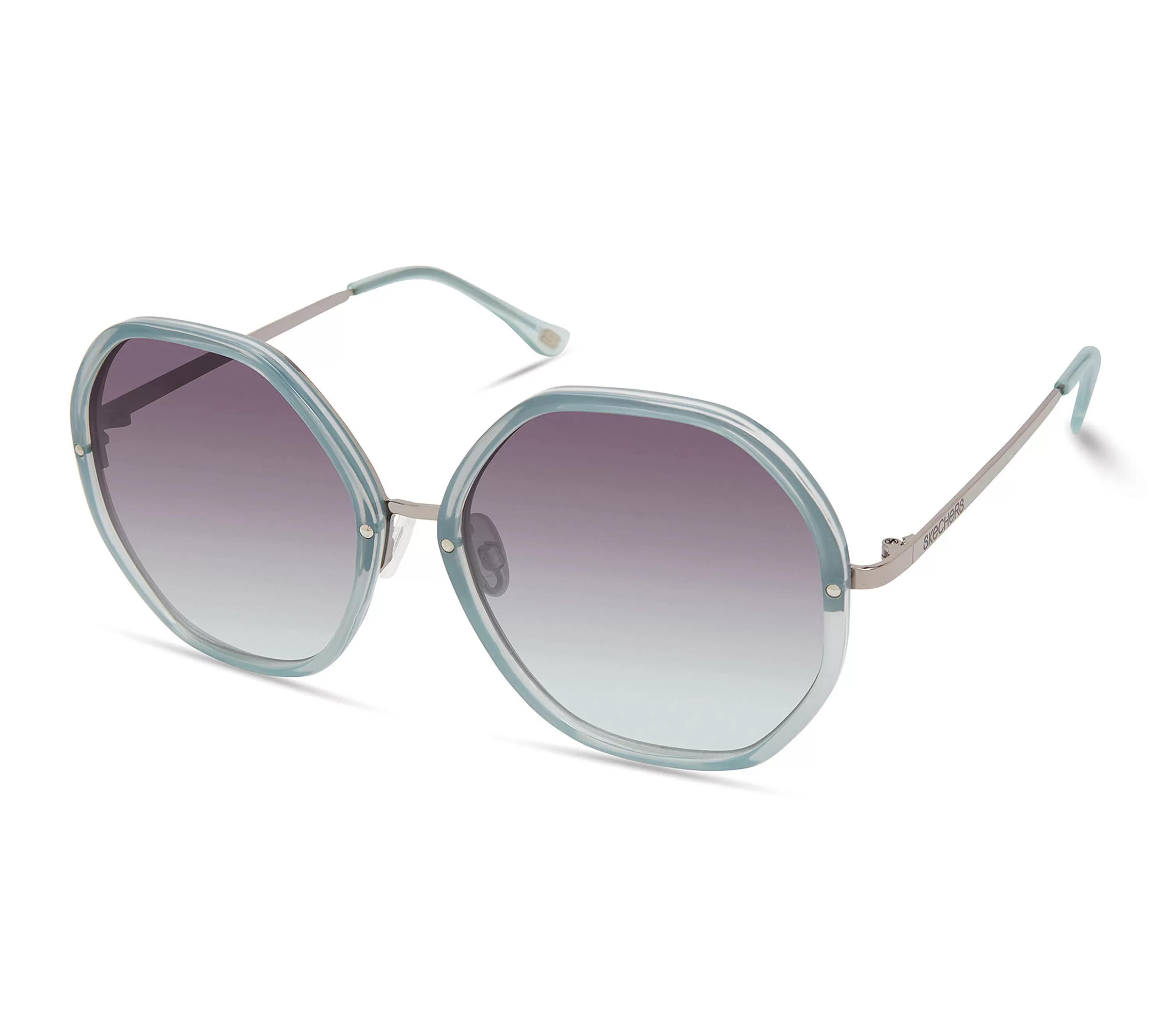 Oversized Geometric Metal And Plastic Sunglasses-SKECHERS New