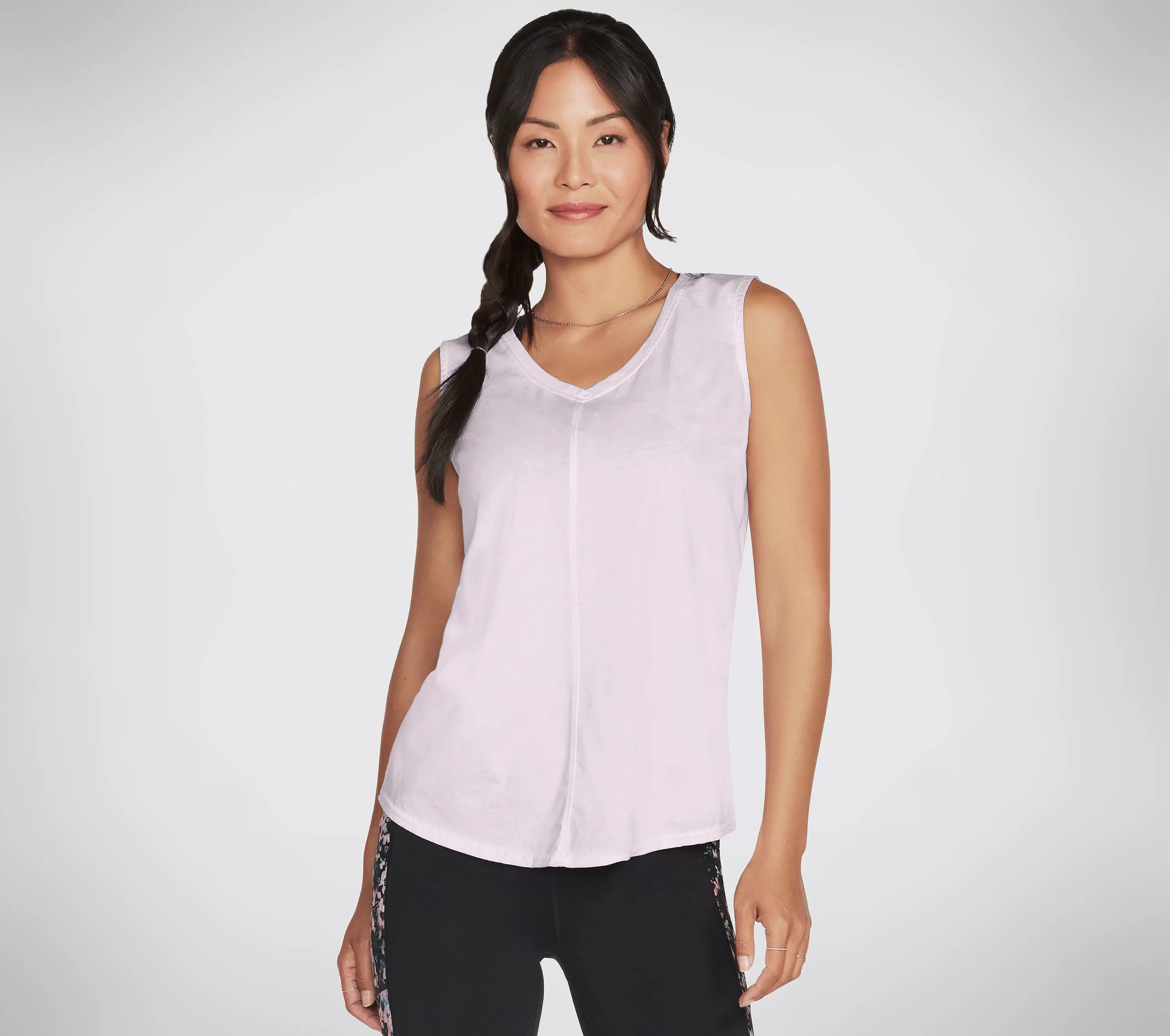 Diamond Wash Hatha V-Neck Tank-SKECHERS Cheap